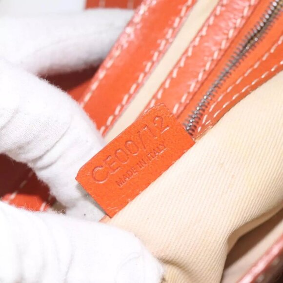 CELINE Shoulder Bag Leather Orange Auth EC246 - Picture 12 of 16